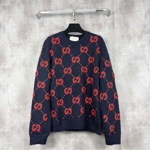 Authentic Gucci Men's Sweater in Navy and Red
